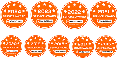 Word of Mouth Service Awards 2016 to 2024