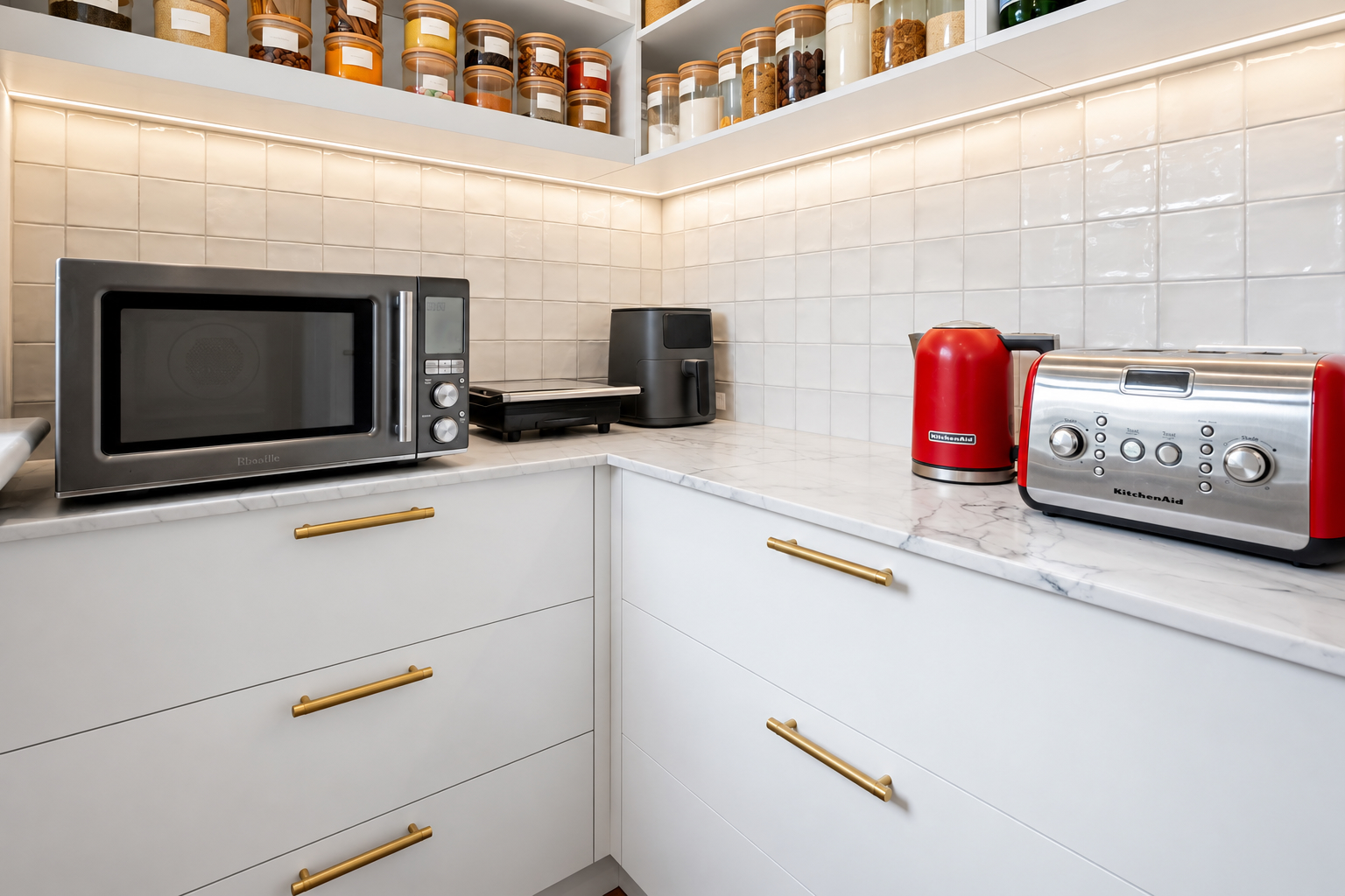 Organised butler's pantry with generous storage
